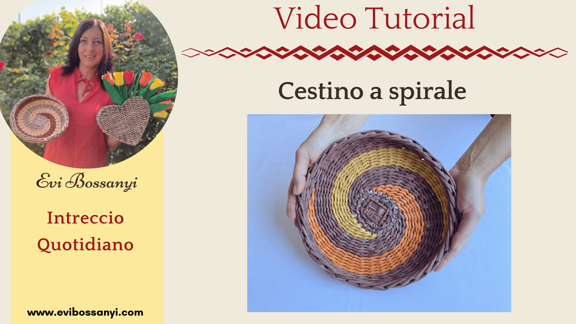 Cestino decorativo con motivo a spirale