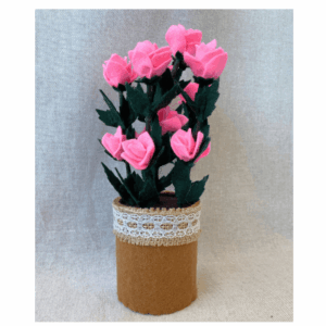 Kit materiale con istruzioni Rosellina rosa