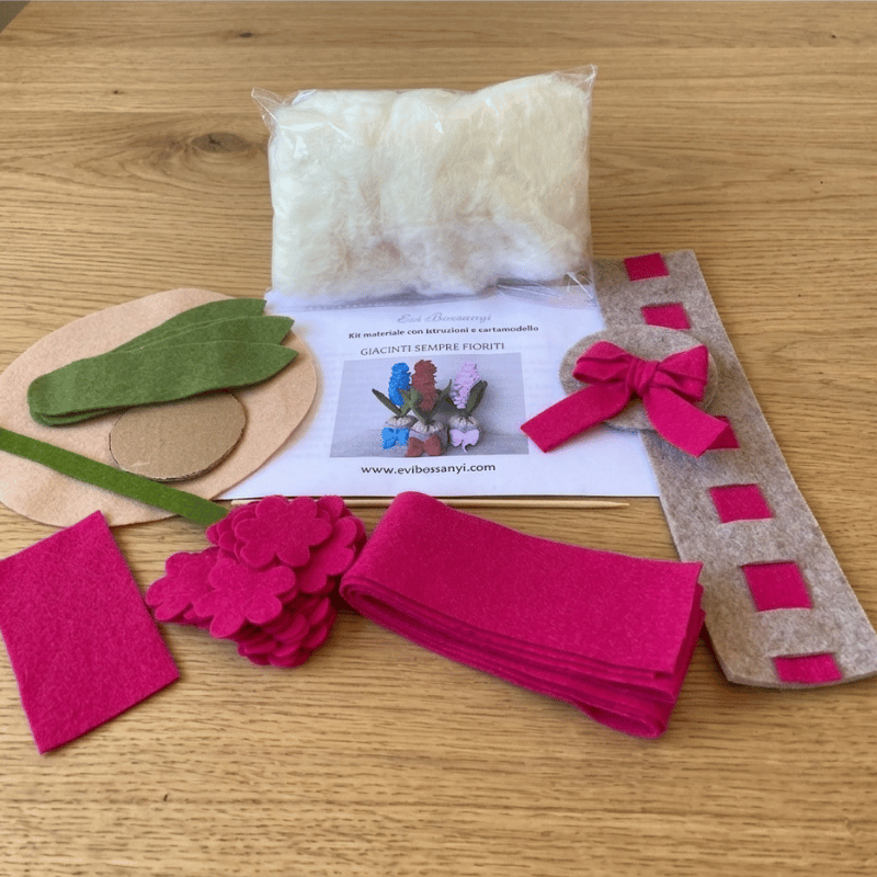 Kit materiale con istruzioni Giacinto fuxia - immagine 3