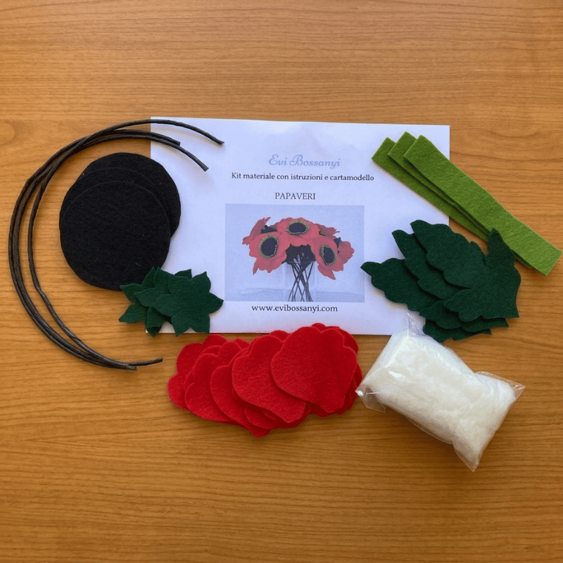 Kit materiale con istruzioni Papaveri - immagine 3