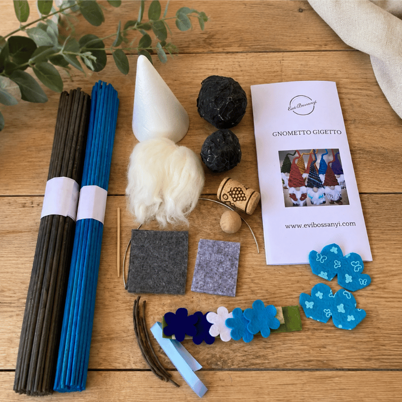 Kit materiale con video tutorial Gigetto lo gnometto azzurro - immagine 4